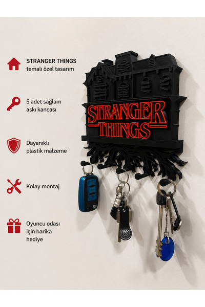 Memania Co Stranger Things Duvar Anahtarlığı Dekoratif Anahtar Askısı Oyuncu ...