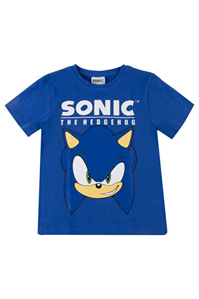 Sonic Tricou din bumbac cu mânecă scurtă pentru copii, albastru