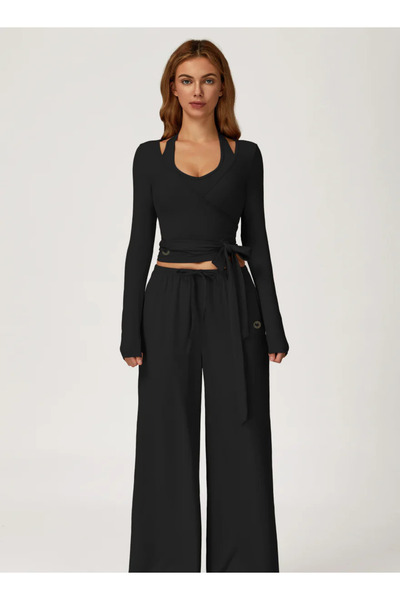 KAWN Mid Waist Oversized Wide Leg Joggers