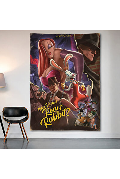 Geek Cultcha لوحة جدارية من Who Framed Roger Rabbit، ملصق من قماش الساتان عال...