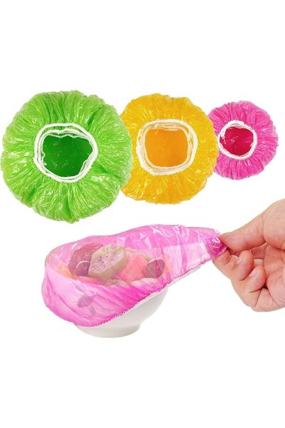 Arabest 60-Piece Plastic Bowl Covers,Elastic Fresh Keeping Bags,Reusable Stre...