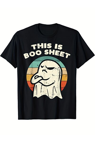 135 تي شيرت رجالي بطباعة "This Is Boo Sheet" - 100% قطن، تي شيرت أسود كاجوال ...