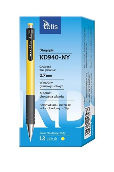 tetis Set pixuri KD940-NY, grosime linie 0,7 mm, galben, 12 bucăți