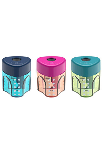 Faber Castell Ascutitoare Auto Grip Mini cu recipient, mix culori