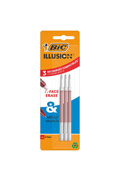 Bic Rezerve Gel Illusion Rosu - 3 Bucati