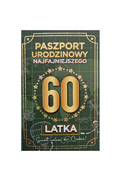 Yeku Felicitare aniversara Pasaport nou 60, pentru barbat, exclusiva, aurita,...
