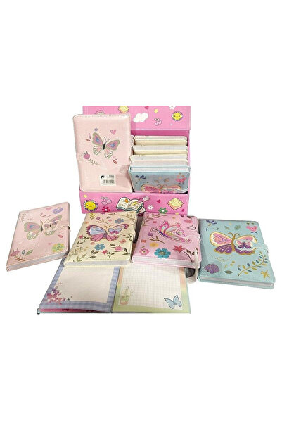 adar Notes cu fluture, planer colorat, mix de modele, Multicolor, 19x13 cm