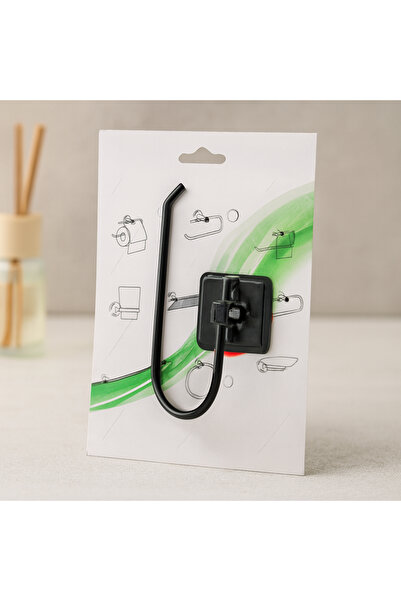 magicool Adhesive Black Metal Bathroom Paper Holder (Open Wc)