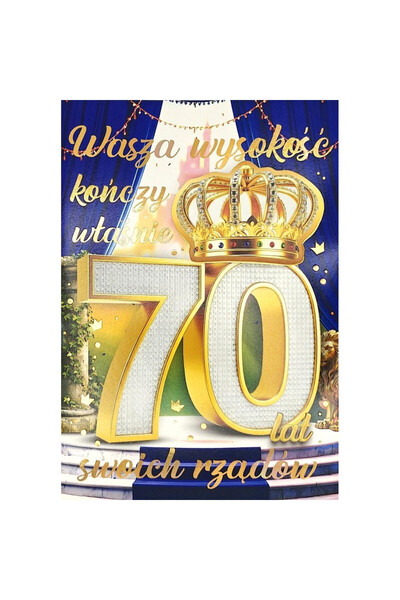 Yeku Felicitare aniversara 70 ani, cu folie aurie, cu autocolant, Multicolor,...