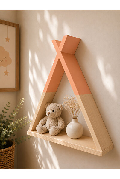 LunaLoveWood Montessori Ahşap Tipi Duvar Rafı - Çocuk & Bebek Odası Dekoratif...
