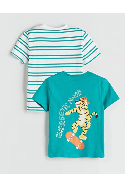 LC Waikiki Tricou pentru bebeluși băieți, cu guler rotund, mânecă scurtă, imp...