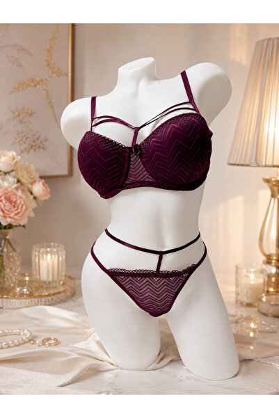 ARSIA Padded Bra Set with Rope and Lace Detail