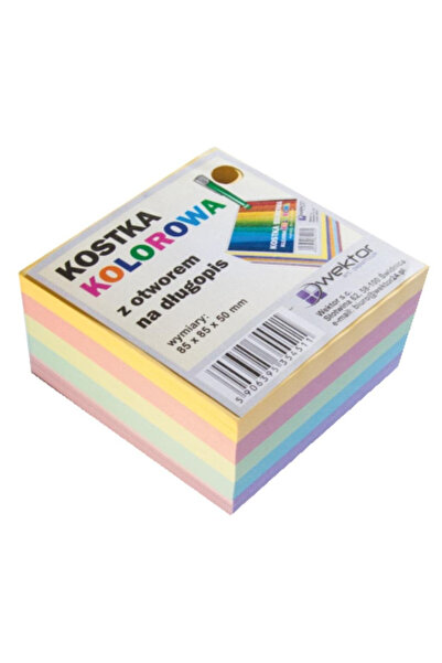 Wektor Bloc de notite lipit Wektor, 85 x 85 x 50 mm, cu orificiu pentru pix, ...