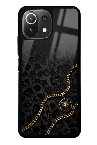 Spoyi حافظة هاتف Xiaomi Mi 11 Lite بتصميم Black Panther Gold لامعة