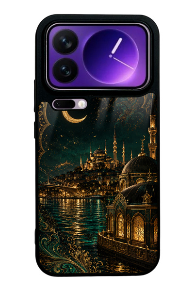 Spoyi حافظة هاتف Xiaomi 17 Pro Max بتصميم Emerald Bosphorus Palace اللامعة