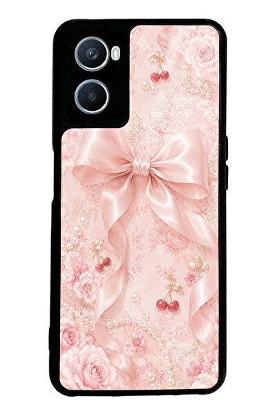 Spoyi Oppo A96 Cherry Blush Bow Tasarımlı Glossy Telefon Kılıfı