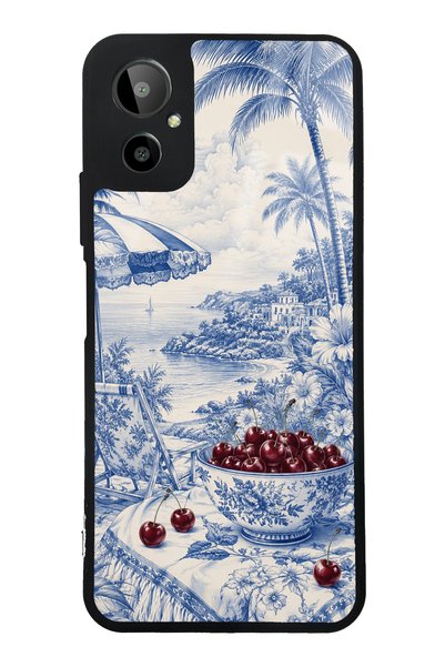 Spoyi حافظة هاتف لامعة بتصميم Blue Porcelain Cherry Coast من Gm 23 SE