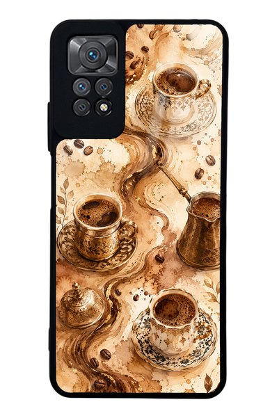 Spoyi حافظة هاتف Xiaomi Redmi Note 11 Pro ذات تصميم Golden Mocha Flow اللامعة