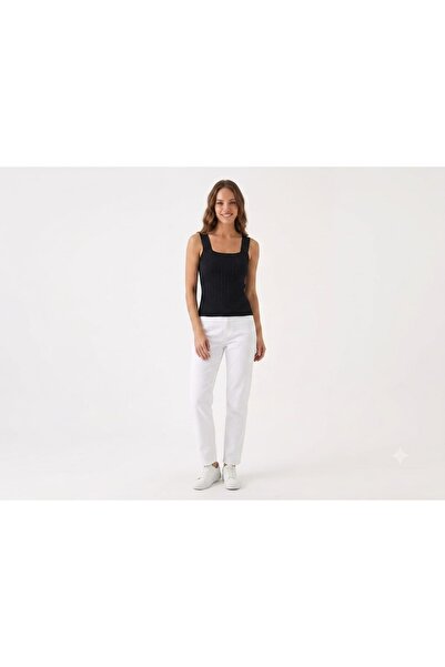 onno style women Sleeveless Strappy Square Neck Terry Knitted Women's Blouse