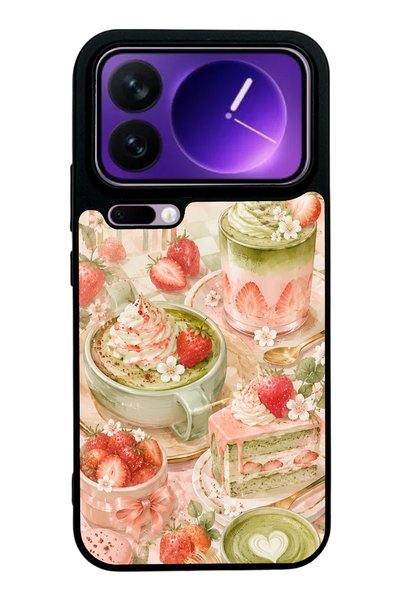 Spoyi حافظة هاتف Xiaomi 17 Pro Blush Matcha Garden ذات تصميم لامع