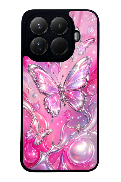 Spoyi Xiaomi Mi 15t Pro Pink Prism Butterfly Design Glossy Phone Case