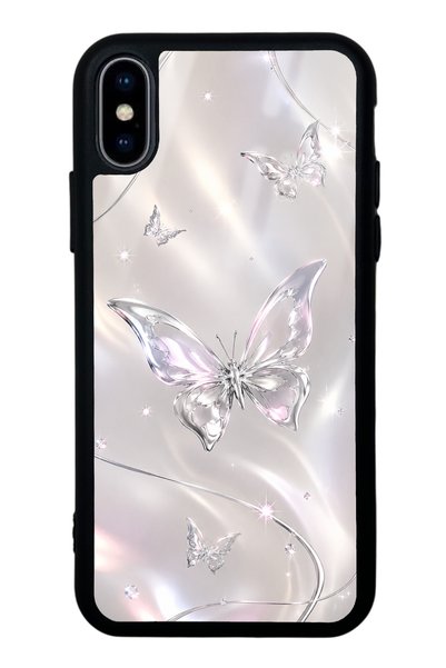 Spoyi حافظة هاتف لامعة بتصميم فراشة كريستالية لهاتف آيفون Xs Max
