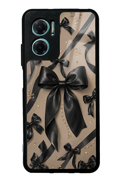 Spoyi Xiaomi Redmi Note 11E Midnight Bow Tasarımlı Glossy Telefon Kılıfı