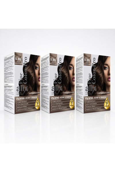 Alix 5.35 Işıltılı Kahve Saç Boyası 3 Adet