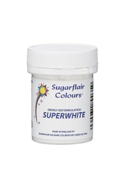 Sugarflair Albire colorant alimentar alb, 20g, SUPERWHITE SUPERWHITE ICING WH...