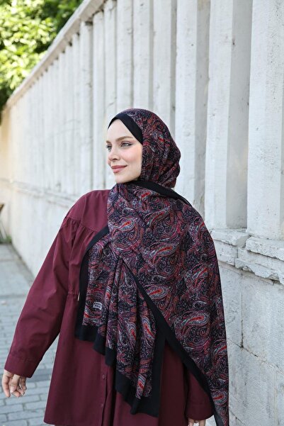 ENRİCO FERRİ Petra Mosaic Ethnic Pattern Shawl - Black Red