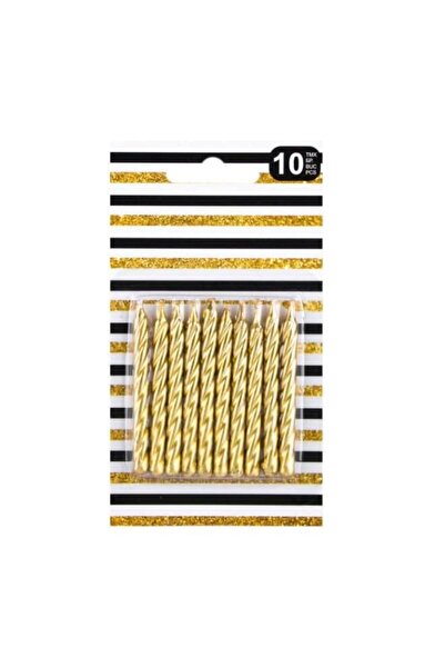 Baloane Vesele Set 10 Lumanari Spirale Gold LMR6