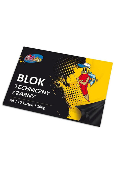 Alfa Pastello Bloc tehnic A4 negru 160 g 10 coli