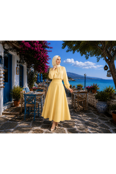 Feyece Women's Scuba Crepe Hijab and Casual Skirt Length: 94-95cm
