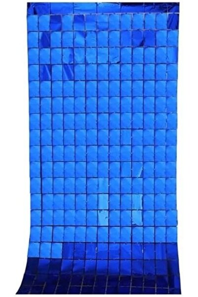 Baloane Vesele Perdea Decorativa Albastra Model Cu Patratele ACC71-4
