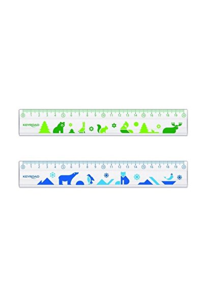 KEYROAD Rigla transparenta 20cm cu agatatoare multicolor