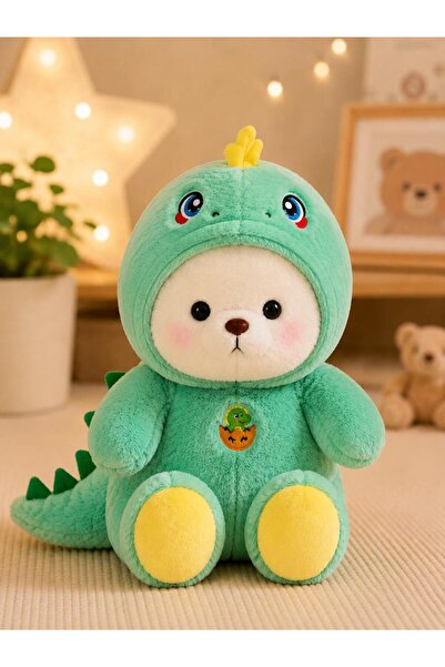 SHAMİRA Puffy hug yeşil dinazor peluş 30 cm sevimli ayıcık