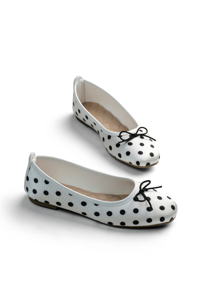 Tonny Black Women's White Comfortable Fit Ballerinas with Speckle Detail
