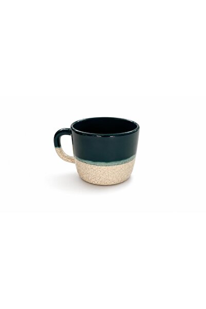 Morey Handmade Double Color Green White Ceramic Mug Cup