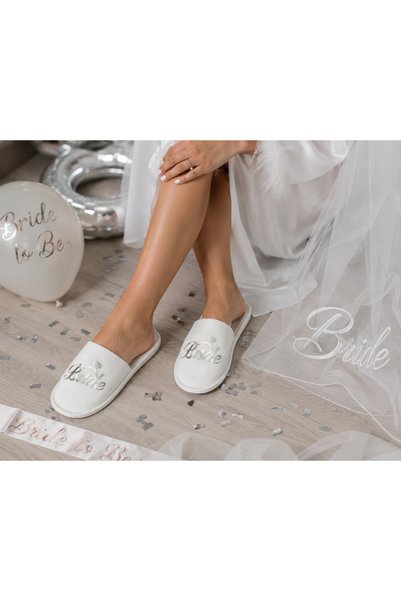 Parti Zamanı Bride Yazılı Beyaz Gelin Terliği Bekarlığa Veda Bride To Be Hazı...