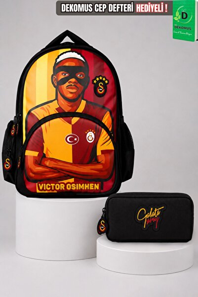 Galatasaray مجموعة حقائب مدرسية وأقلام كبيرة الحجم بتصميم خاص مرخص من x Dekom...