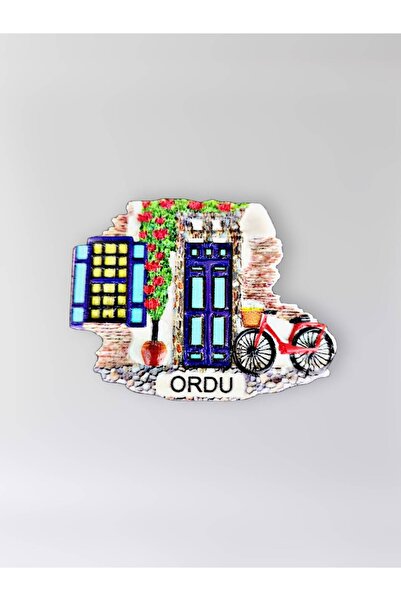 Mundy ORDU Polyester Kabartmalı Magnet 7 x 5,5 cm Dekoratif Hediyelik Buzdola...