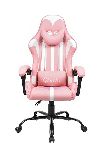 Extreme Scaun gaming Giulia Pink – reglabil, piele ecologică, 2 perne