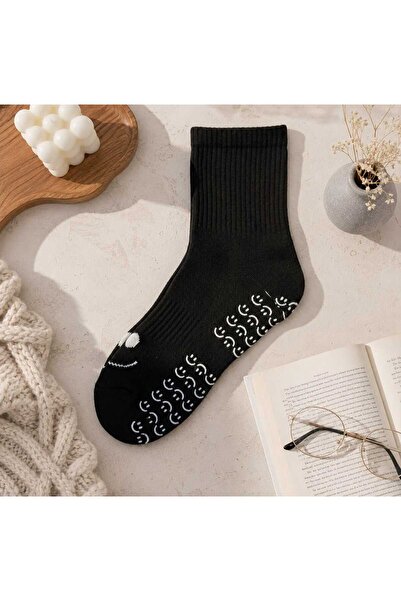 E&N Socks Gülücük Nakışlı Kaydırmazlı Pilates Çorabı