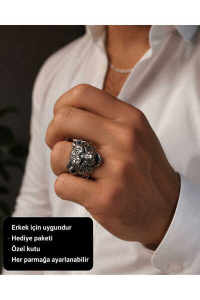 HER ŞEY NOTA www.herseynota.com Lion Guardian Adjustable Men's Ring Lion Claw...