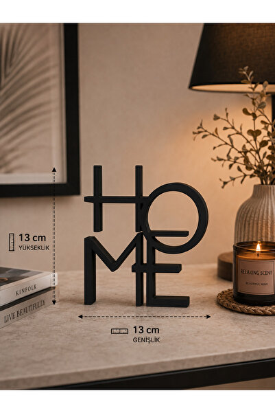 Velzade Home Dekoratif HOME Yazılı Obje | 3D Baskı Modern Ev Dekoru | Masa, R...
