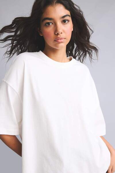 DeFacto Loose Fit Crew Neck Short Sleeve White T-Shirt I2414Ax26Au