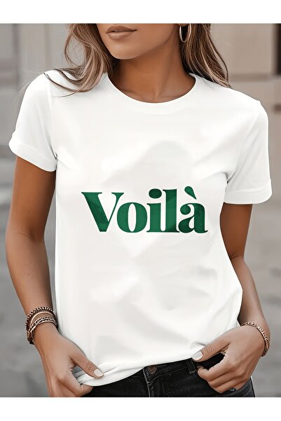 212ZTD White Minimalist Style Be Still Print Short Sleeve Round Neck T-Shirt