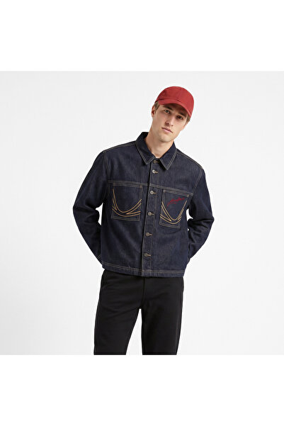 KARL KANI Jeans Cropped Rinsed Denim Men's Blue Jacket