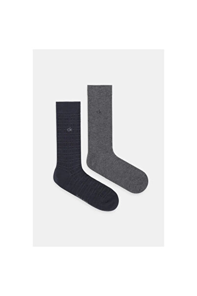 Calvin Klein Unisex Blue Socks with Brand Logo, Suitable for Daily Use