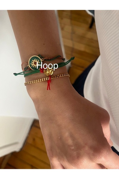 Hoop jewelery Steel Chain Bracelet with Lucky Thread